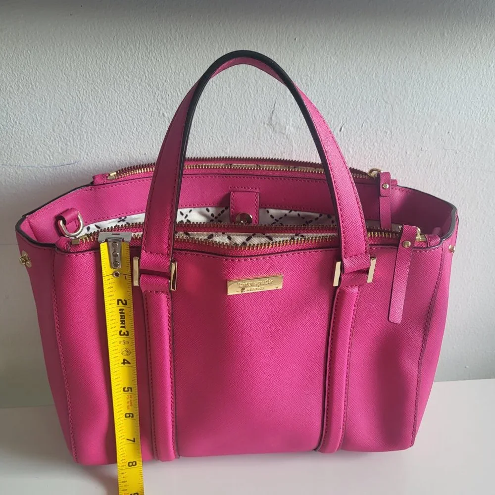 Kate Spade Newbury Lane leather Loden Satchel Crossbody bag + matching wallet - Picture 9 of 11